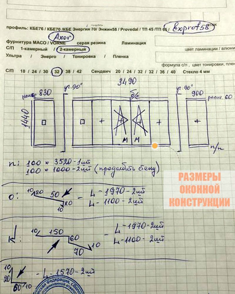 Спецификация балкона