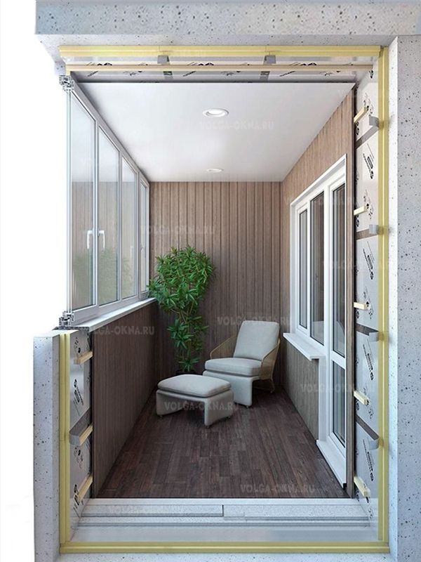 Пример отделки балкона комфорт