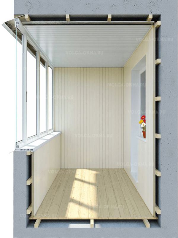 Пример отделки балкона эконом