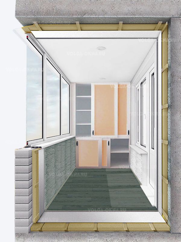 Пример отделки балкона стандарт